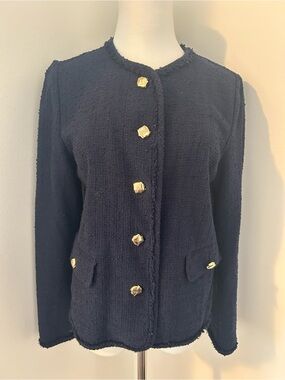 Classic Navy Tweed Jacket /blazer with Gold buttons